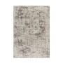 Grauer Kurzflor Teppich im Vintage Look, 80x150 cm, orientalisches Muster.