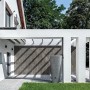 Arves Regentonne Tubo 320 l Granit im Garten, stilvoller Regenspeicher in Steinoptik.