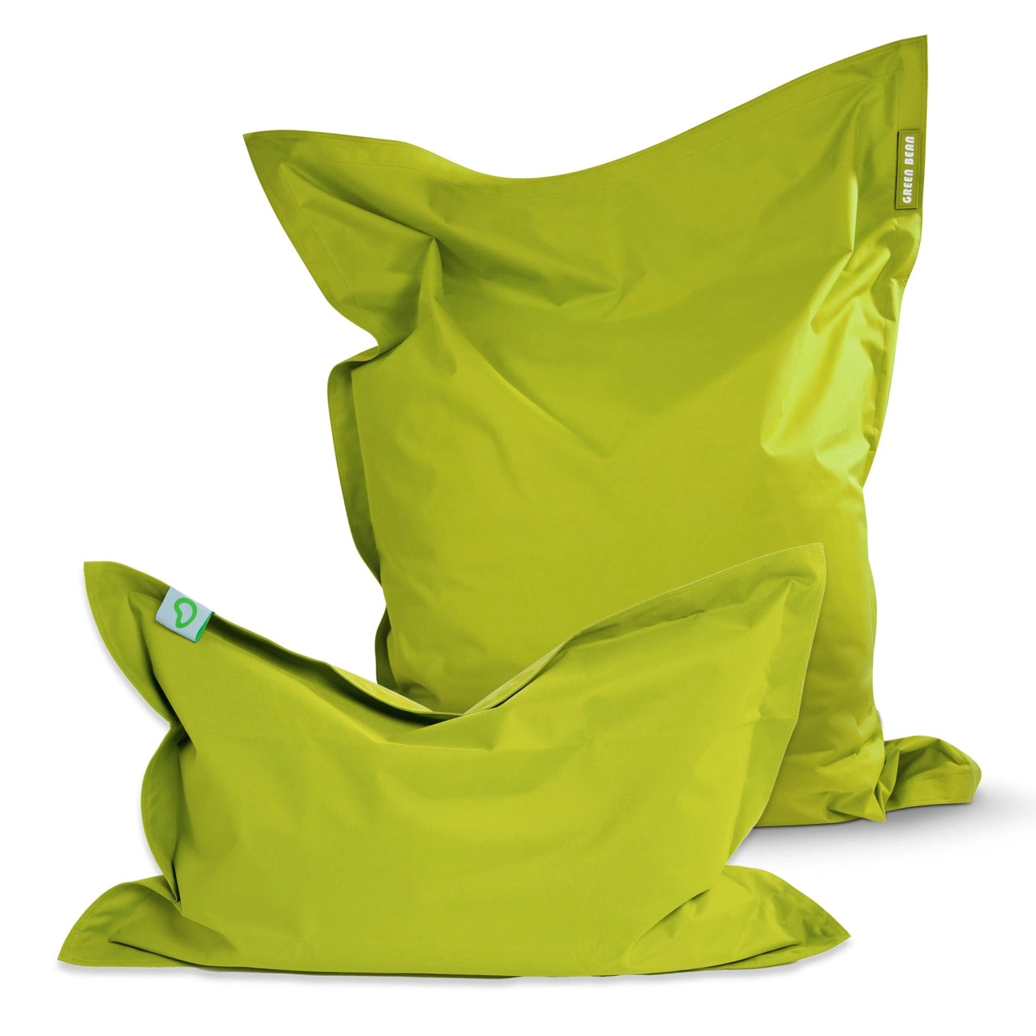 Green Bean Sitzsack-Set 2er Square XXL + BeBi 140 x 180 x 25 cm PVC Grün
