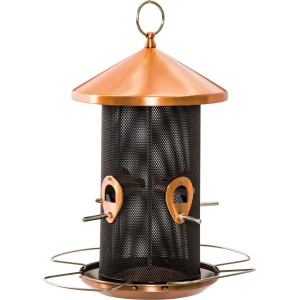 Siena Garden Vogelfuttersäule Copper Line aus Stahl, kupferbeschichtet, für Mischfutter.