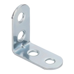 SOTECH Winkelverbinder aus verzinktem Stahl, L-förmig, abgerundet, mit gesenkten Löchern für Möbelbau.