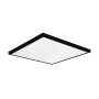 Schwarzes, quadratisches Eglo LED-Panel Pietrangeli, 59,5 cm, für blendfreie Beleuchtung.
