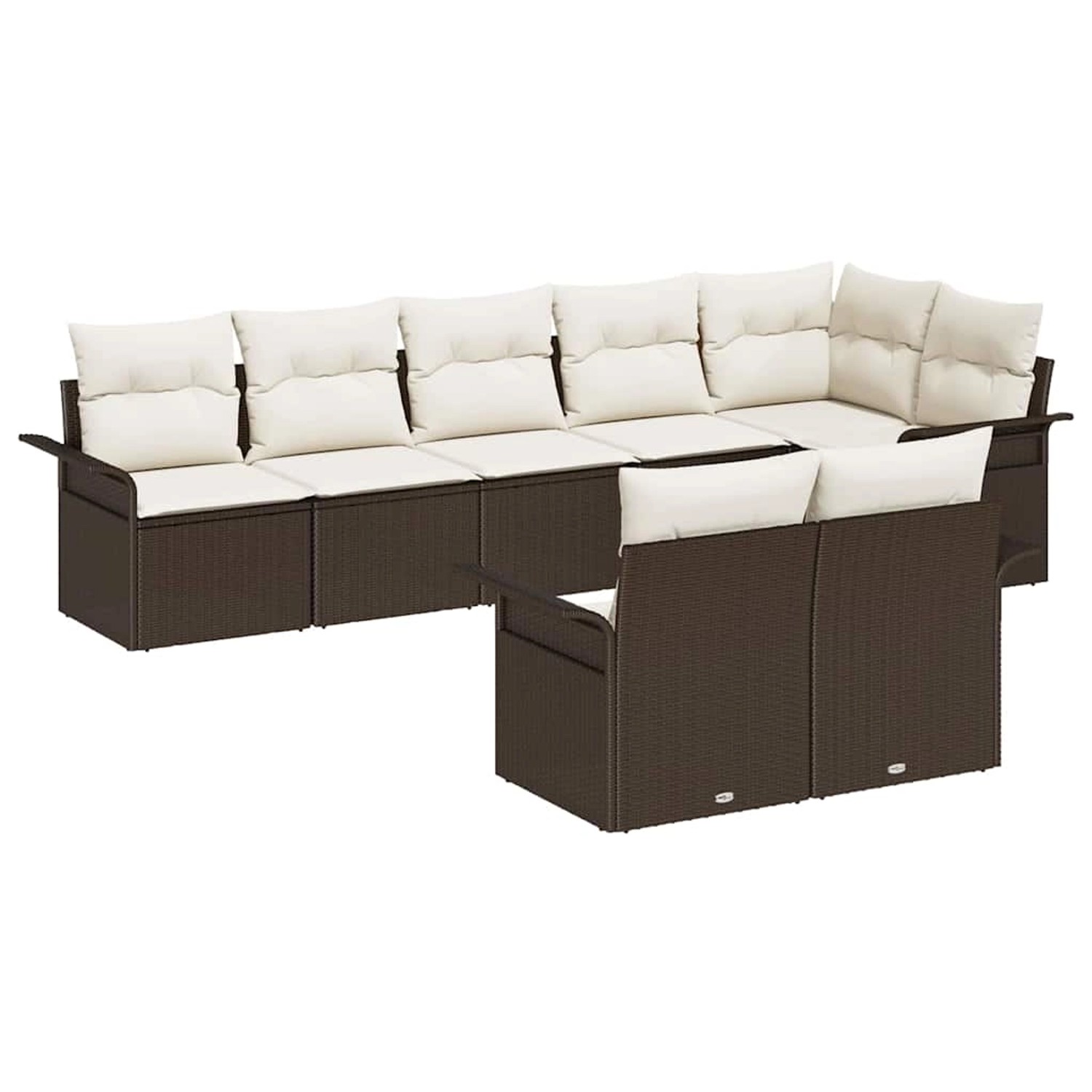 vidaXL 8-Teiliges Garten-Sofa-Set mit Kissen in Braun aus Poly Rattan 33540 günstig online kaufen