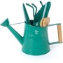 Hape Gartenwerkzeug-Set, 6-teilig, mit Gießkanne, Schaufel, Rechen und Pflanzenschildern.