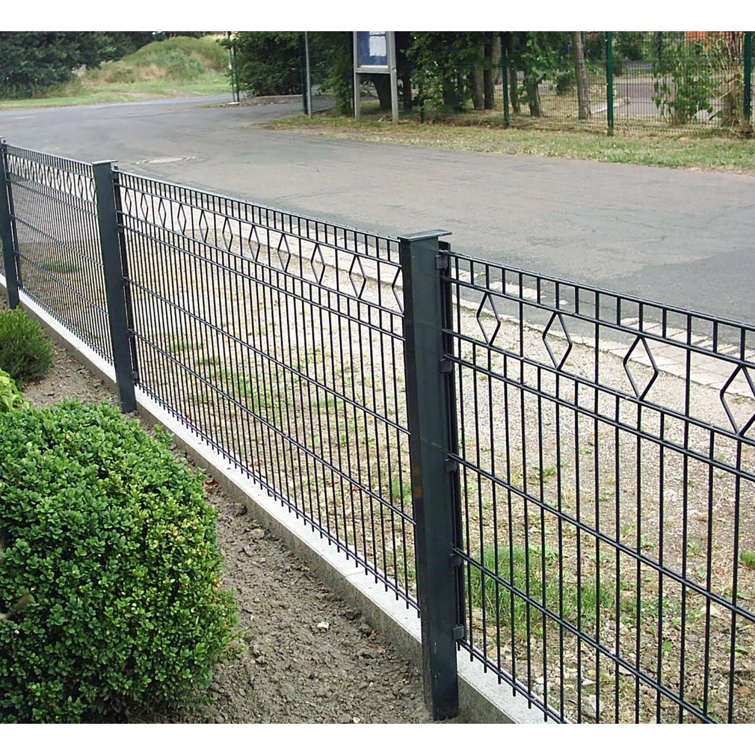 Deutsche Zauntechnik Doppelstabmattenzaun Barcelona 80 cm x 37,5 m Anthrazit