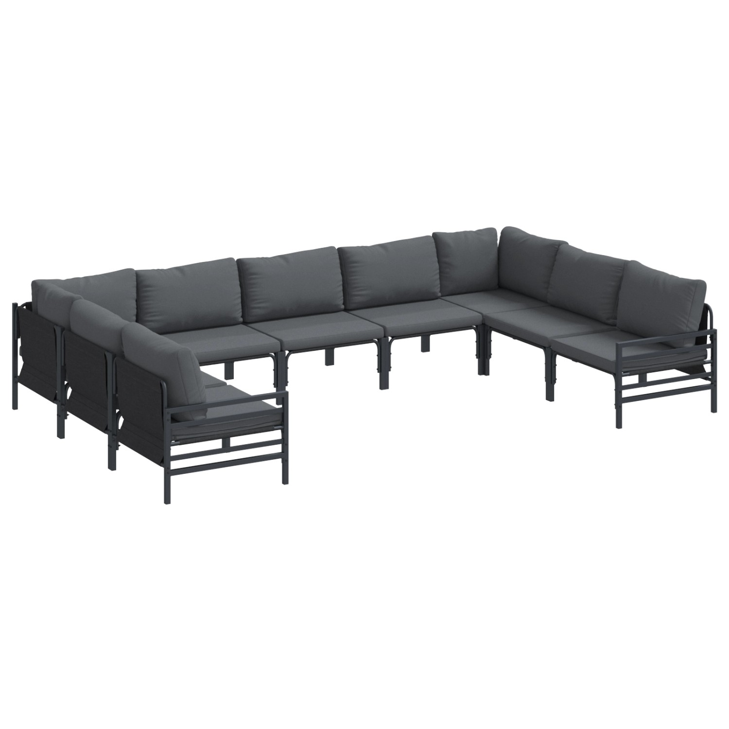vidaXL Garten-Sofa-Set 9-Tlg Anthrazit Stahl 3379014 günstig online kaufen