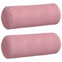 vidaXL Bolsterkissen 2 Stück Rosa Ø 25 x 70 cm Cordstoff 42014332