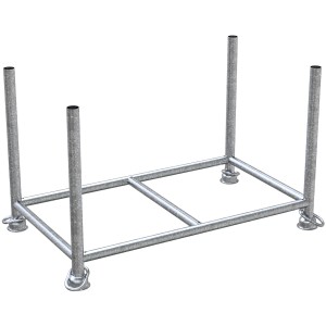 Schake Stapelpalette, 1,3x0,7x0,7m, feuerverzinkt, für Baugeräte und Lagertechnik.