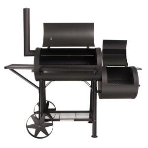 Taino Yuma Smoker Grillwagen Set mit Abdeckhaube, Holzkohlegrill mit Seitenkammer und Ablage.