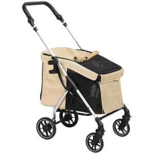 PawHut Hundewagen Polyester 80 x 48,5 x 106cm Khaki