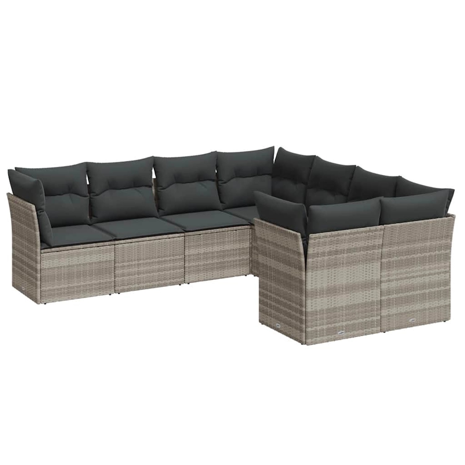vidaXL 8-Tlg Garten-Sofagarnitur mit Kissen Hellgrau Poly Rattan 3250431 günstig online kaufen