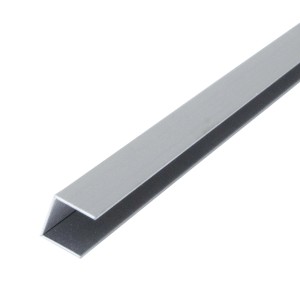 Dalsys Fliesenschiene U-Profil, 2,5m, 10mm, Edelstahl poliert für Fliesenkanten und Übergänge.