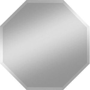 Silberner Facettenspiegel Suma, 50x50 cm, achteckig, mit umlaufender Facette für stilvolle Akzente.