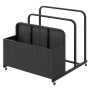Costway Pool Aufbewahrungskorb mit Rollen Pe Rattan Schwarz