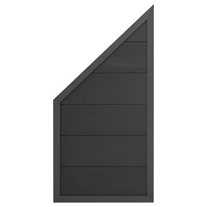 GartenLand WPC Zaun Set Classico, 90x180/90 cm, Anthrazit mit Alu-Rahmen. Sichtschutz für Garten.