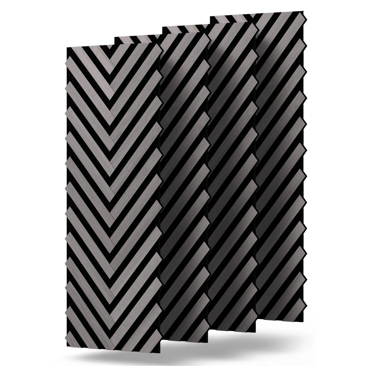 Dalsys 4x Akustikpaneele 120x54cm mit V-Muster Grau