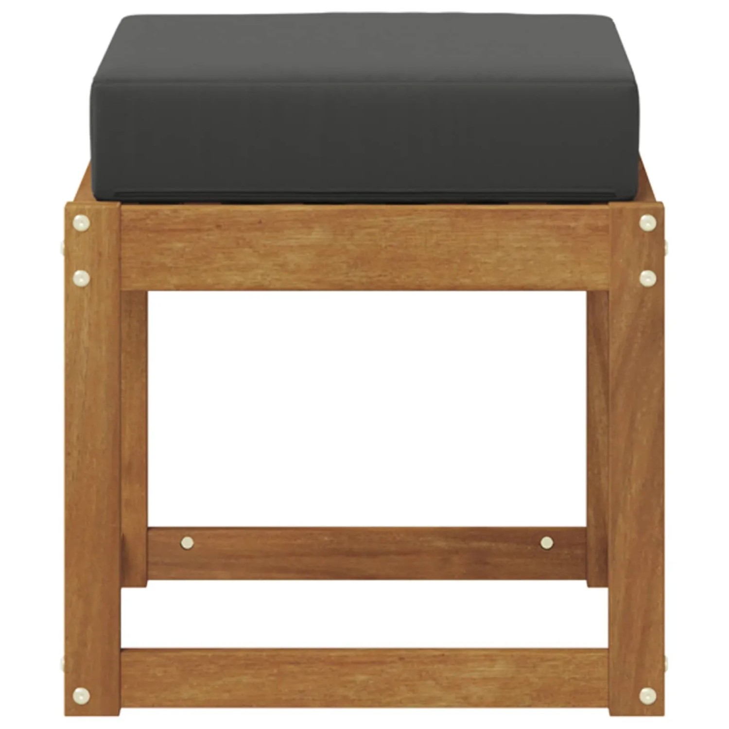 vidaXL Hocker Bank aus Akazie mit anthrazitfarbenem Kissen, geeignet als Gartenstuhl.
