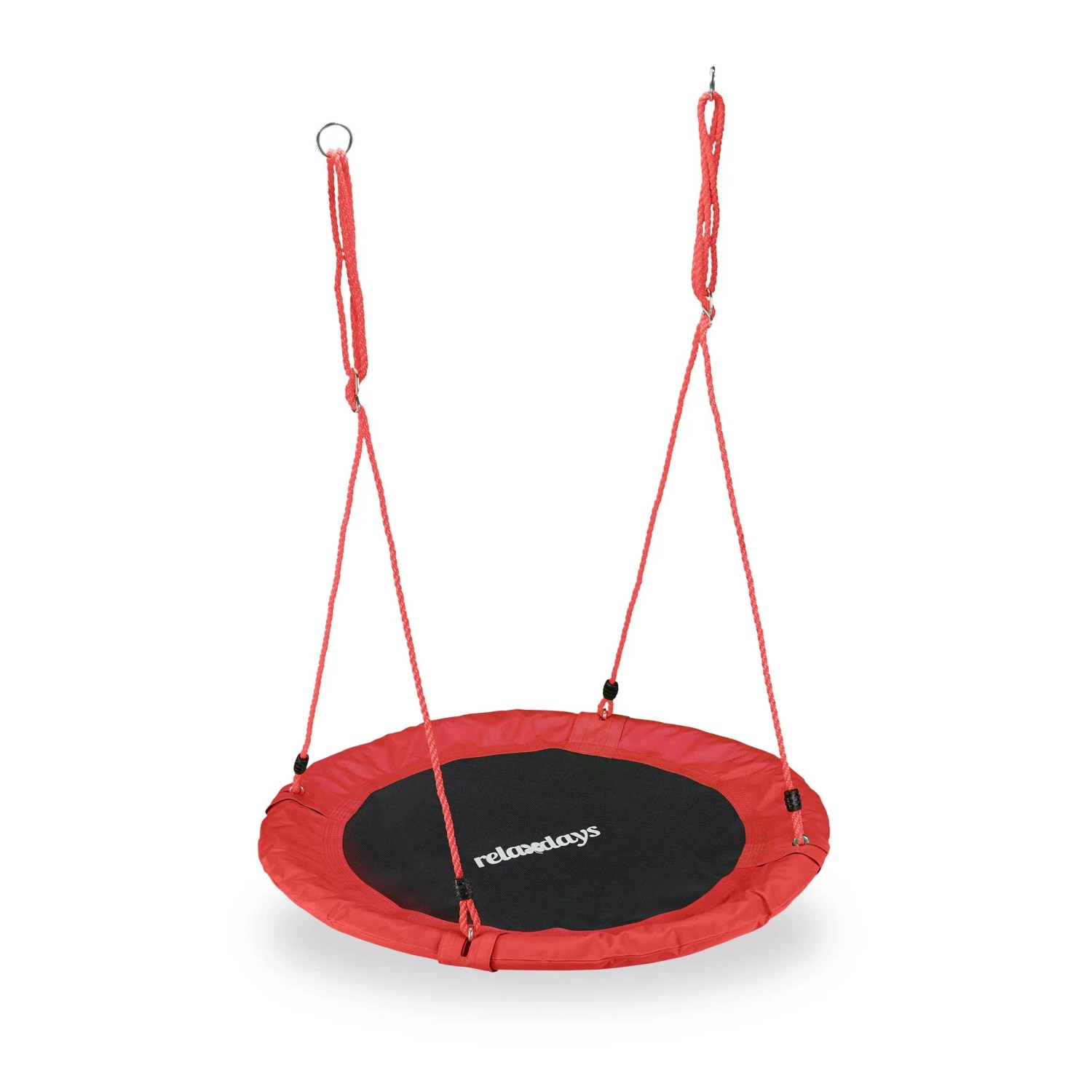 Relaxdays Nestschaukel Stahl Rot Höhenverstellbar 90 cm 2,5 kg