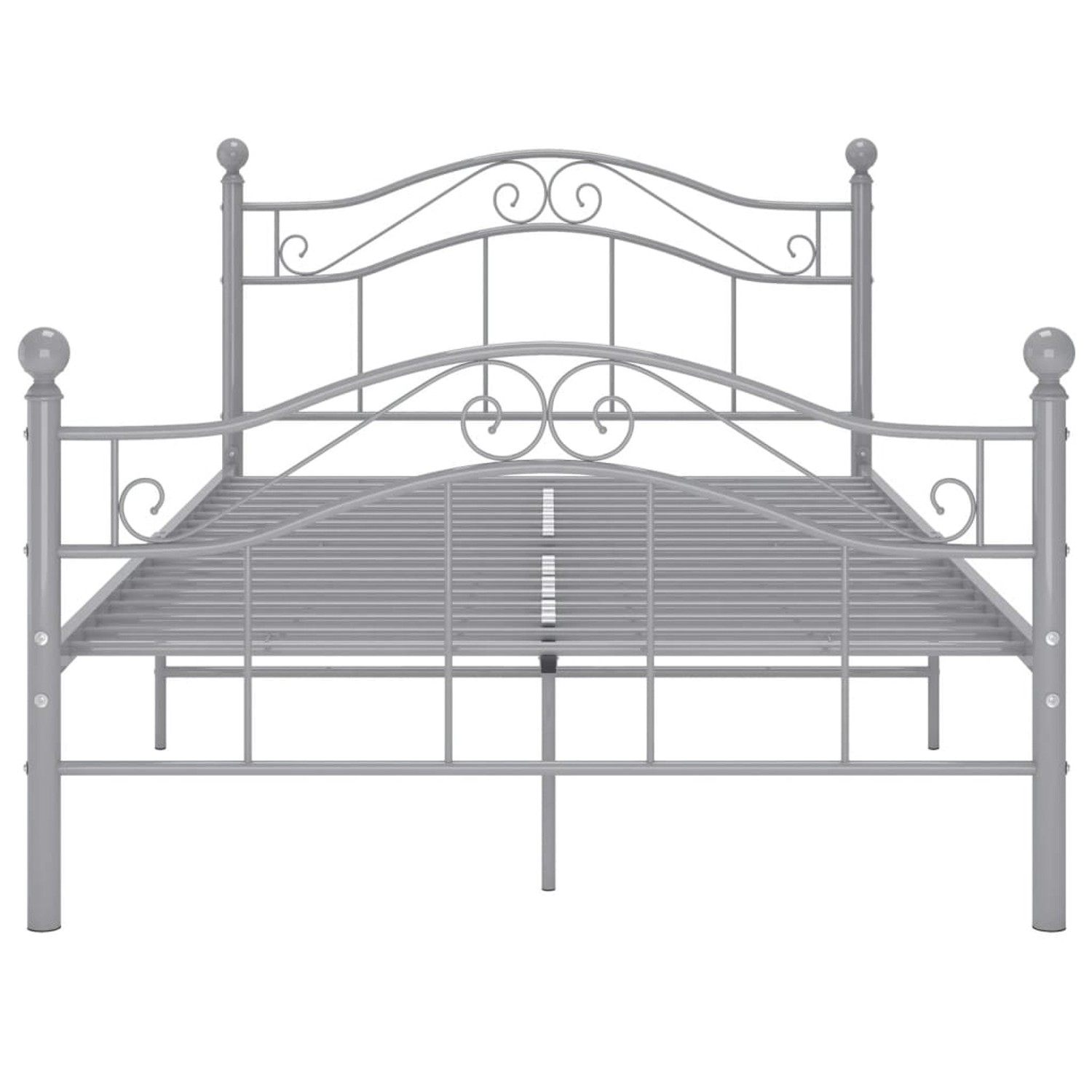Graues Metallbett 120x200 cm von vidaXL mit Lattenrost. Schlafzimmer Möbel.
