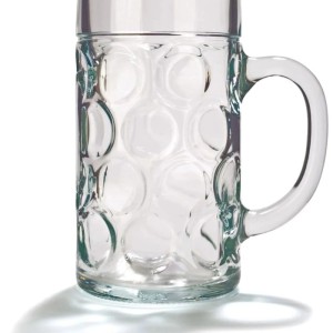 Ich-Zapfe Bierglas 6er Set ISAR, 1 Liter, aus Klarglas mit Henkel.