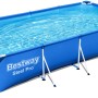 Blauer Bestway Frame Pool Steel Pro, eckig, 400x211x81 cm, ohne Pumpe.