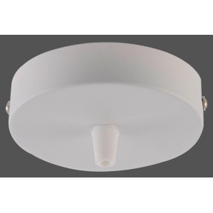 Weißer Lampen-Baldachin, 1-flammig, für individuelle Retro-Leuchten.