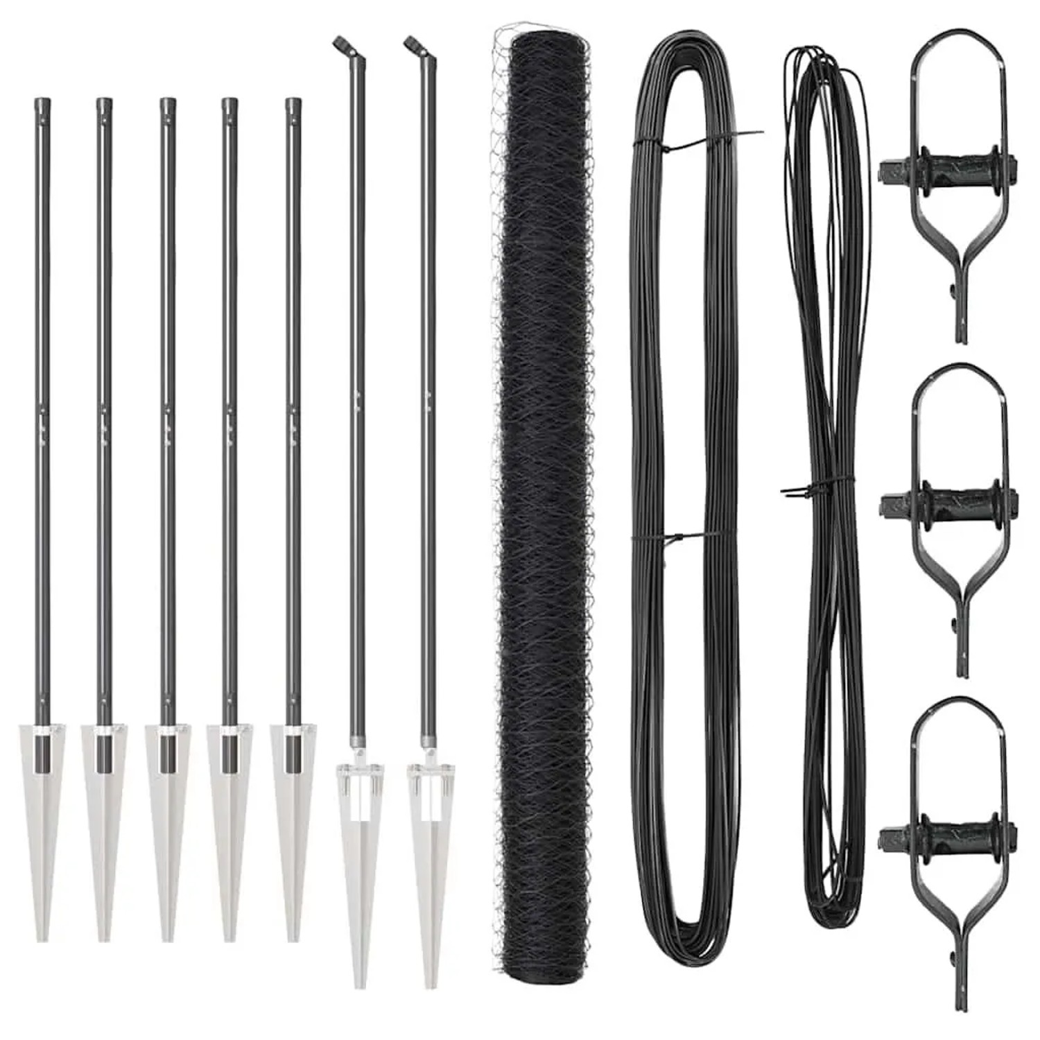 vidaXL Zaunpfosten Grau 10 x 1,6 m 36 mm Maschenweite Stahl und PVC 3353217 günstig online kaufen