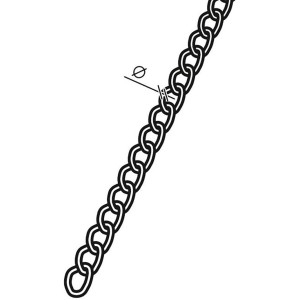 Conacord Panzerkette, Stahl gedreht, Ø 3,4 mm, chromfarben, als Meterware.