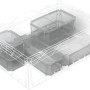 Eurobox-System Einsatzkasten 1/2 quer, transparent, für Tauro Box 60x40 cm zur Unterteilung.