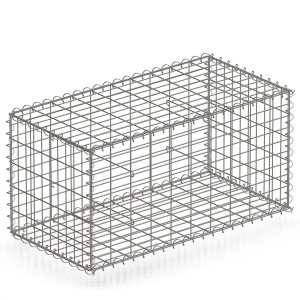 Leerer, verzinkter KARAT Gabionenkorb Lenox (100x50x50 cm) für Steine als Zaun oder Sichtschutz.