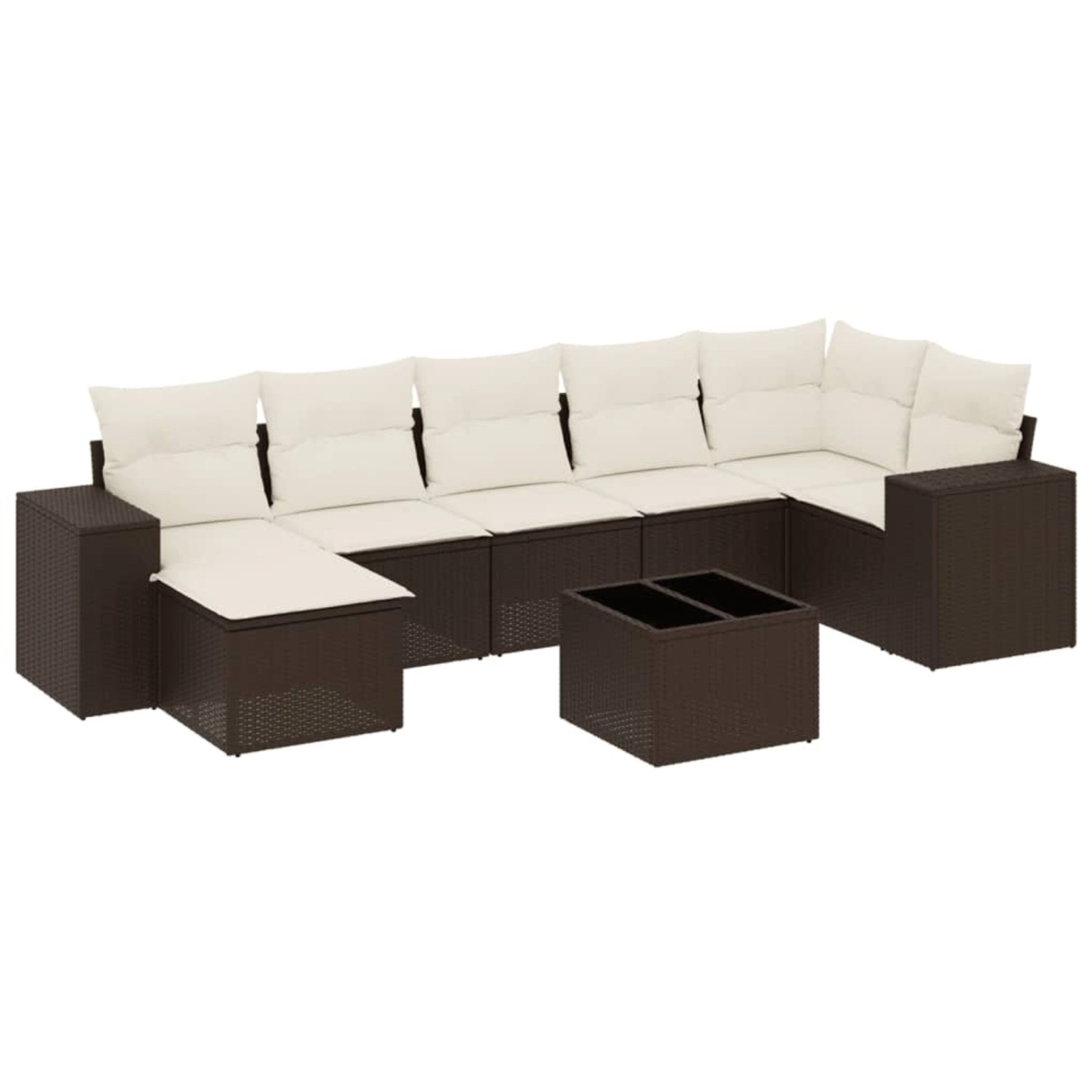 vidaXL 8-Tlg Garten-Sofagarnitur mit Kissen Braun Poly Rattan 3222892 günstig online kaufen
