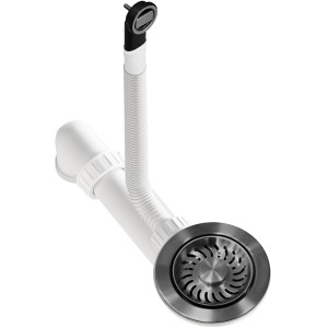 Helika Siebkorbventil, Ø 11,4 cm, anthrazit, für Spüle. Manuelle Betätigung.