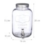 Relaxdays Getränkespender Glas Transparent mit Zapfhahn 5 L 28 cm x 15 cm x 16 cm 1,3 kg_4