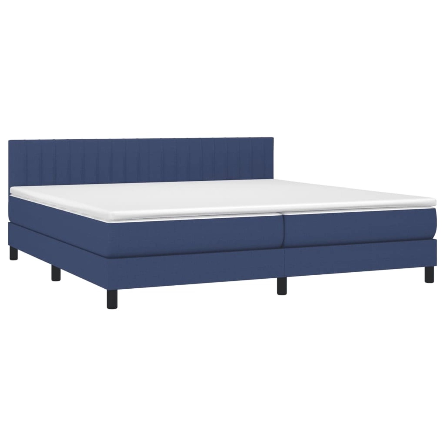 vidaXL Boxspringbett mit Matratze & LED Blau 200x200 cm Stoff 3133347 günstig online kaufen