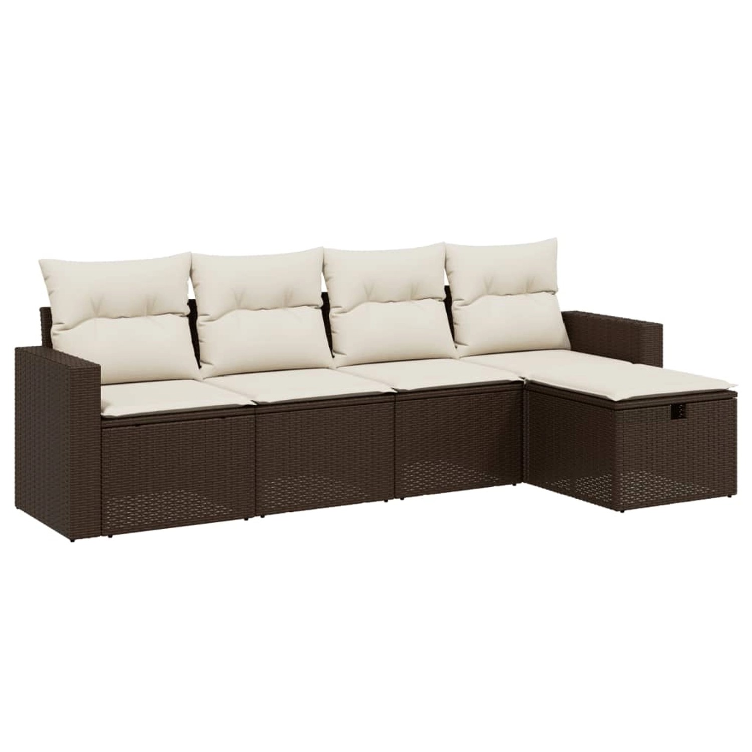 vidaXL 5-Tlg Garten-Sofagarnitur mit Kissen Braun Poly Rattan 3263469 günstig online kaufen