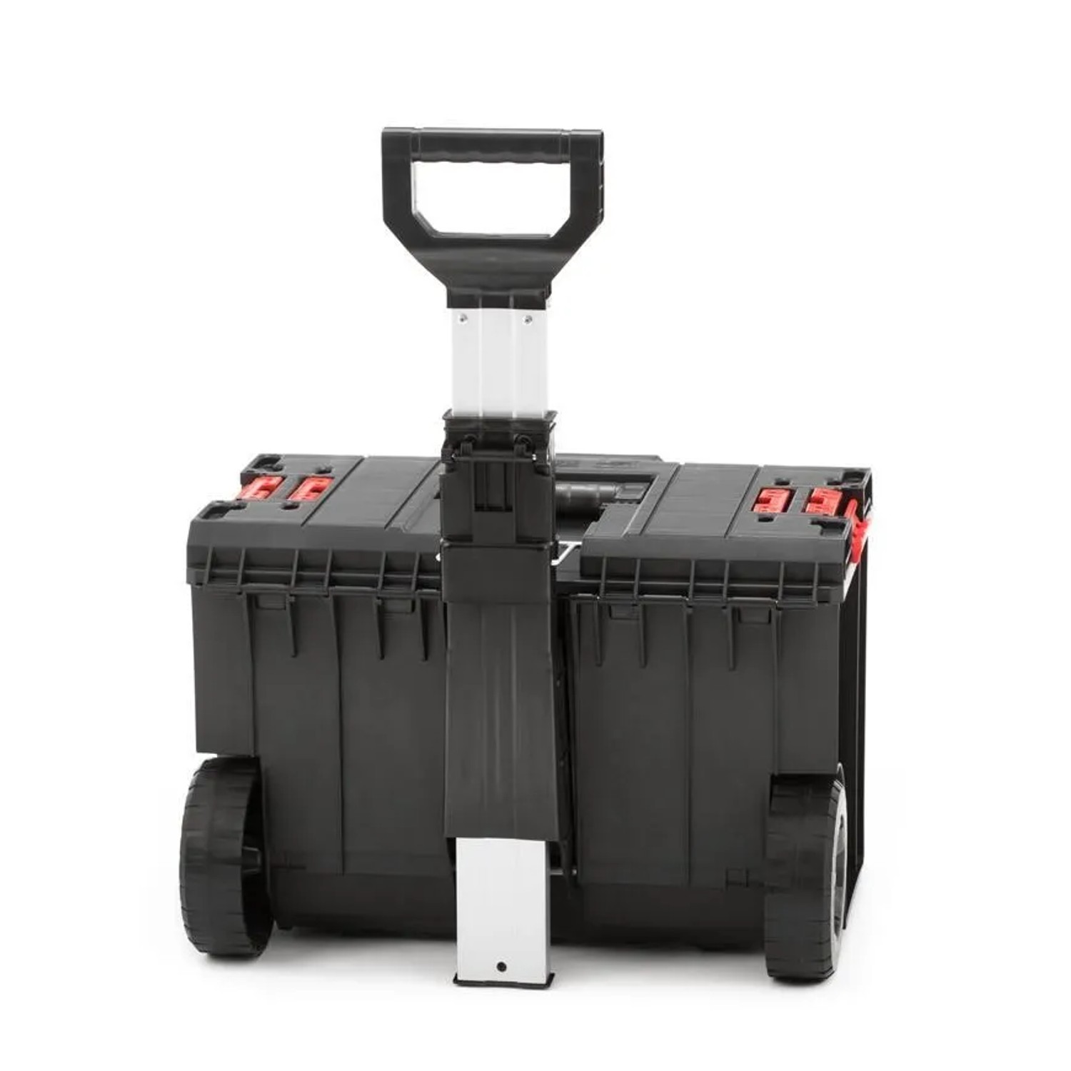 PROREGAL QBRICK Werkzeugtrolley One, 50 Liter, schwarz, mit Teleskopgriff und Rädern.