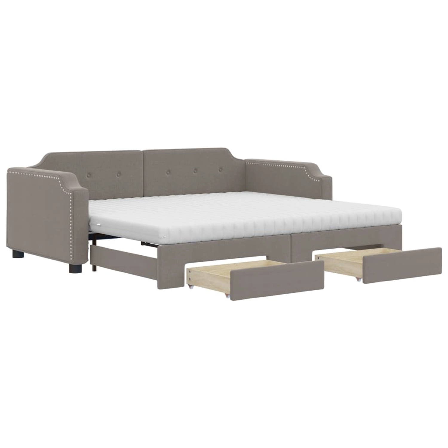 vidaXL Tagesbett Ausziehbar mit Schubladen Taupe 90x200 cm Stoff1881289 günstig online kaufen