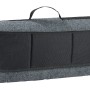 Große, graue OBI Werkzeugtasche mit Tragegriff und Netzfächern für Kofferraum.