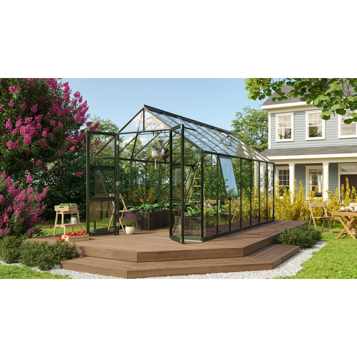 Vitavia Gewächshaus Olymp 11500 ESG Smaragd B 257 cm x T 449 cm günstig online kaufen