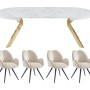 Vente-unique Essgruppe Komoni Weiß  Goldfarben 220 cm  120 cm