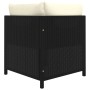 Schwarzes vidaXL Garten Lounge Set aus Rattan mit cremefarbenen Kissen.
