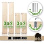 BigDean Hochbeet-Set: Holz-Beet mit Palettenrahmen, 120x80cm, bestehend aus langen und kurzen Brettern, Stiften und Montage-Elementen.