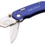 Blaues LUX 2 in 1 Klappmesser mit zwei Klingen, davon eine mit Wellenschliff.