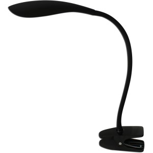 Schwarze LED-Klemmleuchte Mamba von Näve, ideal für Schreibtische.
