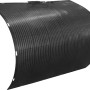 Flexibles, schwarzes Solarpaneel (200W) für ABSAAR Balkonkraftwerk, gebogen dargestellt.