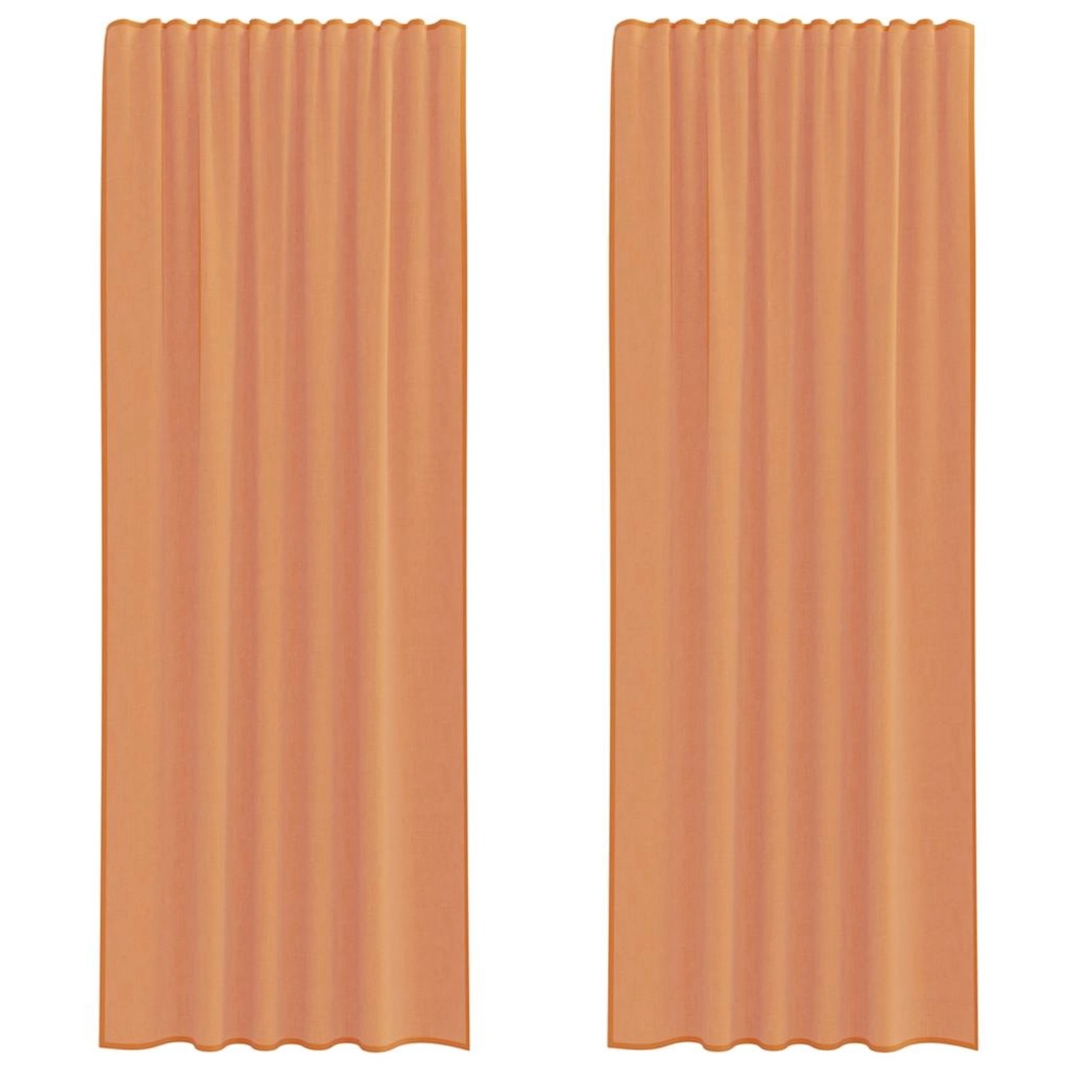 vidaXL Voile Vorhänge mit Stangentaschen 2 Stk Terrakotta 4102235 günstig online kaufen