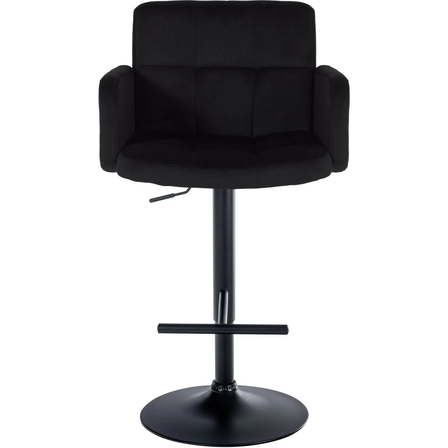 DELUKE 2er Set Barhocker SUTUN Samt Schwarz 60x56x93cm Schwarz Barstuhl Höhenverstellbar Mit Lehne Drehbar Tresenhocker Tresenstuhl
