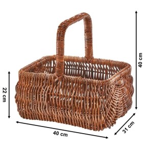Kobolo Einkaufskorb EDA aus Rattan in Lacak mit Henkel, ideal für Badaccessoires und Deko.
