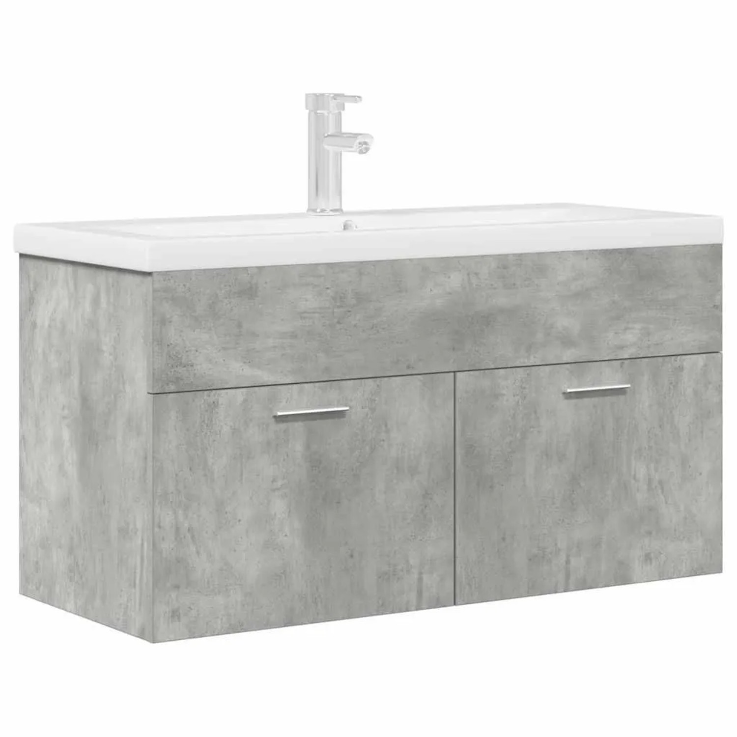 vidaXL Waschbeckenunterschrank mit Einbaubecken Wasserhahn Betongrau 332489 günstig online kaufen