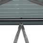 Detailansicht der anthrazitfarbenen Axi Mülltonnenbox Owen aus Metall, geeignet für 240 l Tonnen.